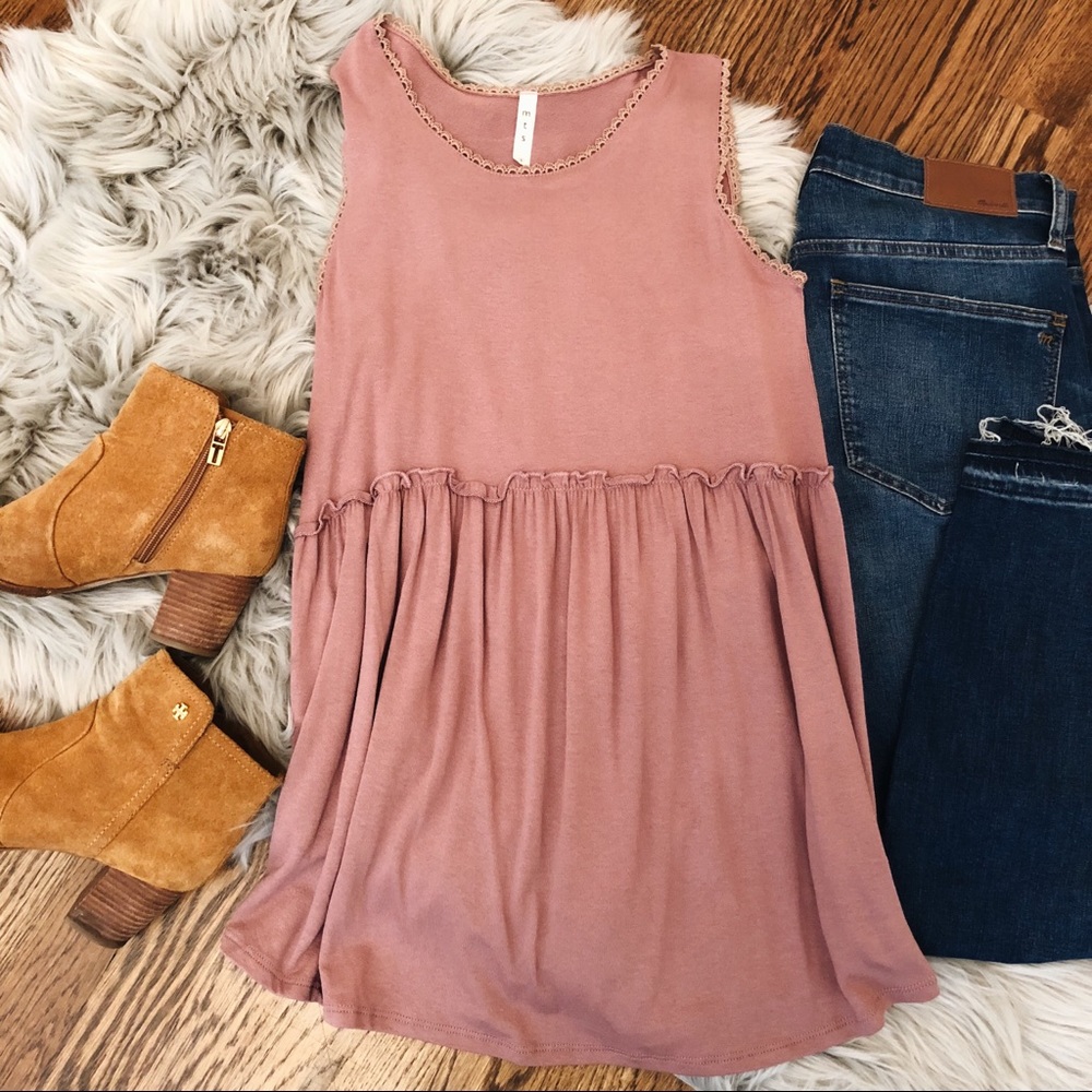 Jordyn Mauve Babydoll Tank